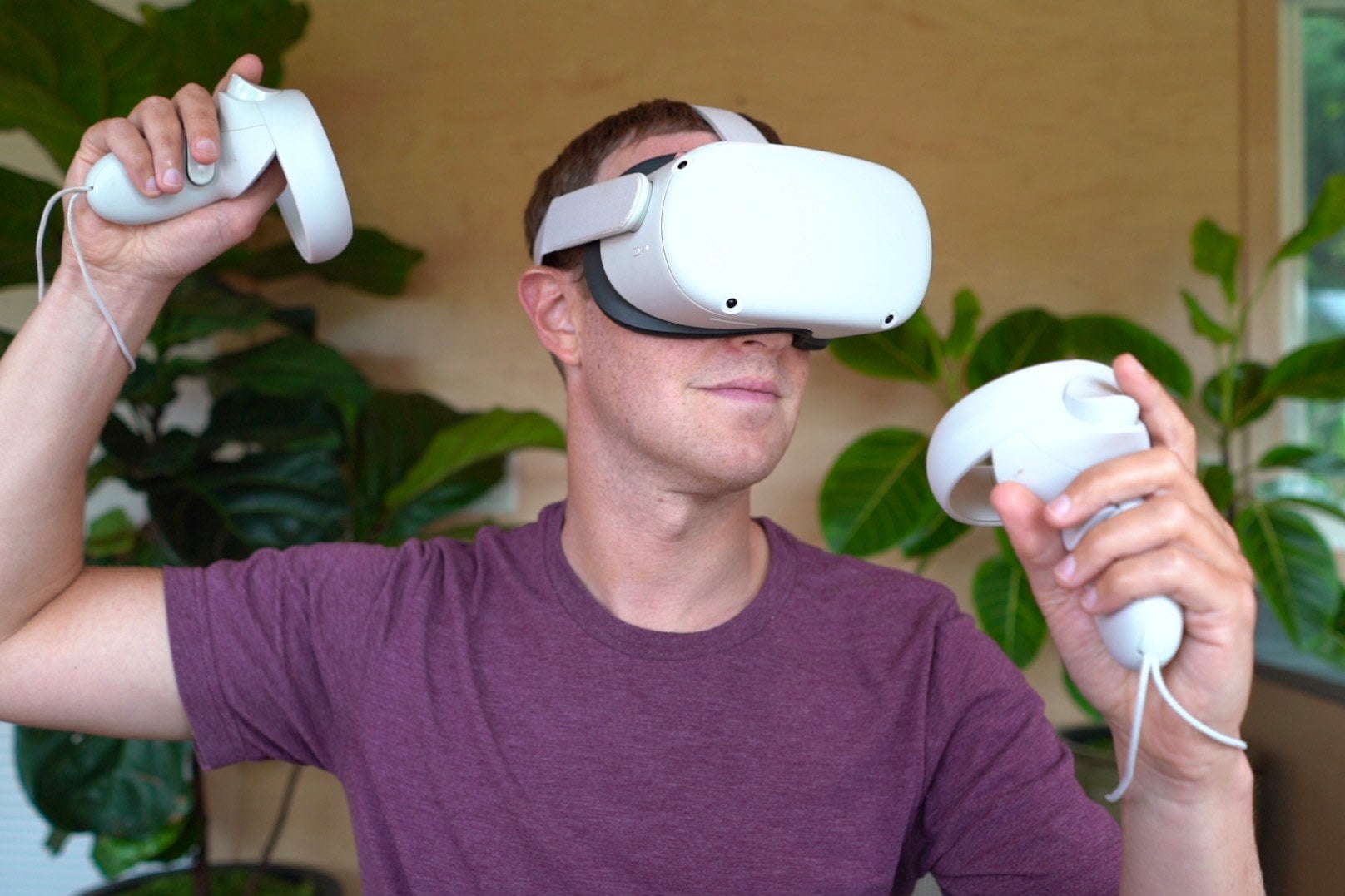 Mark Zuckerberg using a Meta VR headset