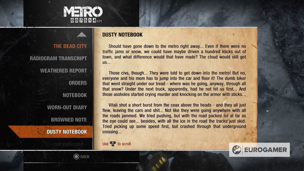 Metro Exodus Diary locations explained - 94