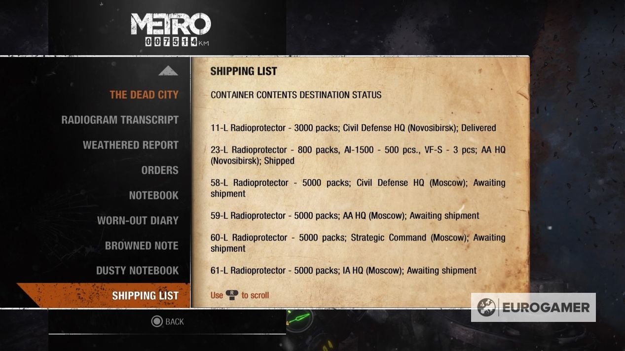 Metro Exodus Diary locations explained - 61