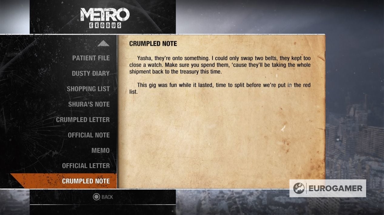 Metro Exodus Diary locations explained - 15