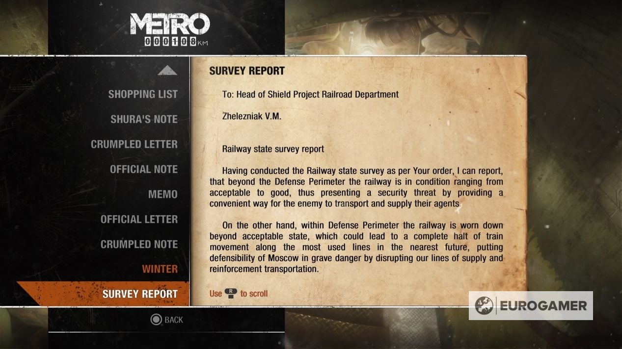 Metro Exodus Diary locations explained - 4