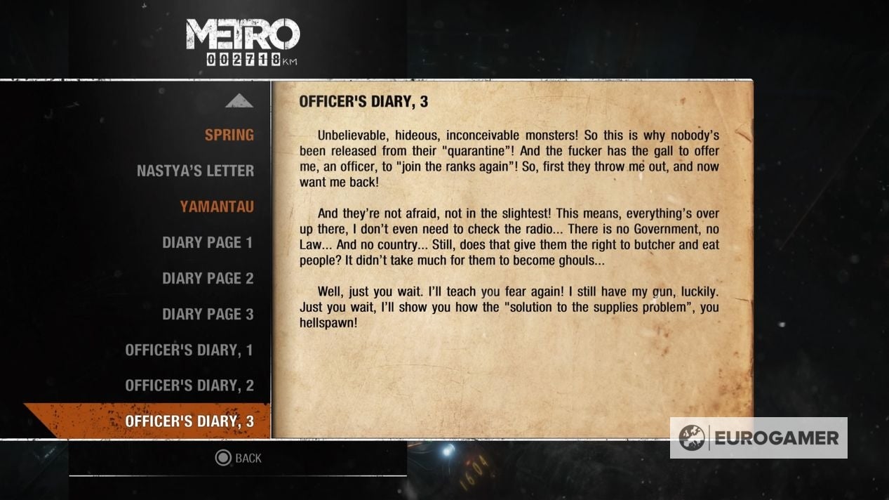 Metro Exodus Diary locations explained - 94