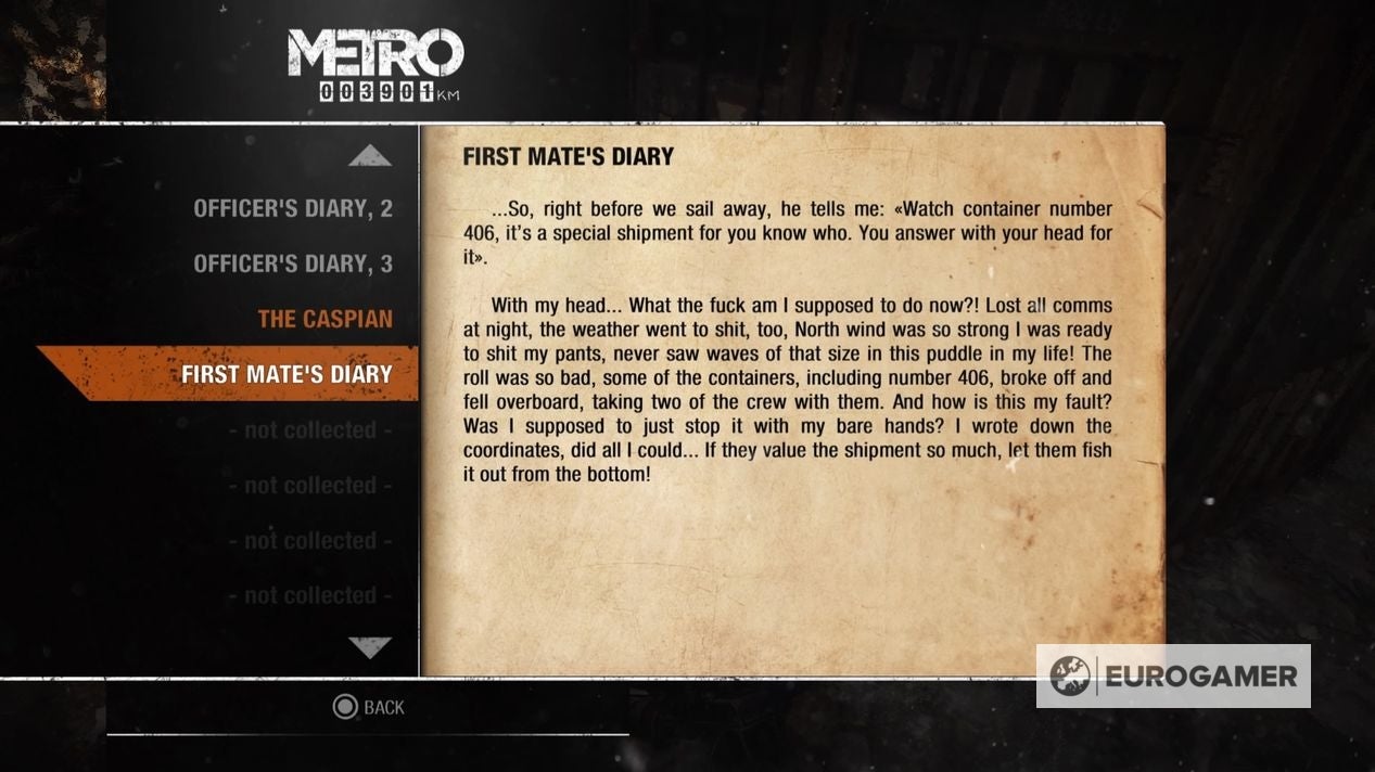 Metro Exodus Diary locations explained - 30