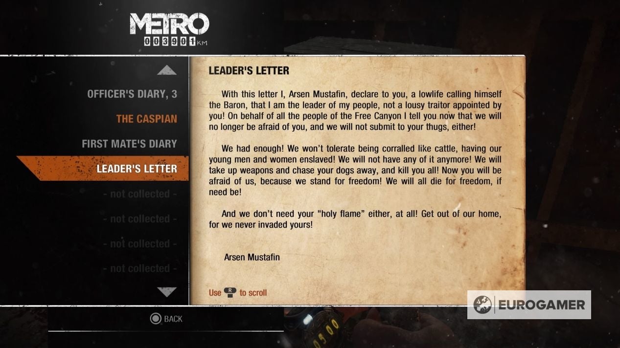 Metro Exodus Diary locations explained - 29