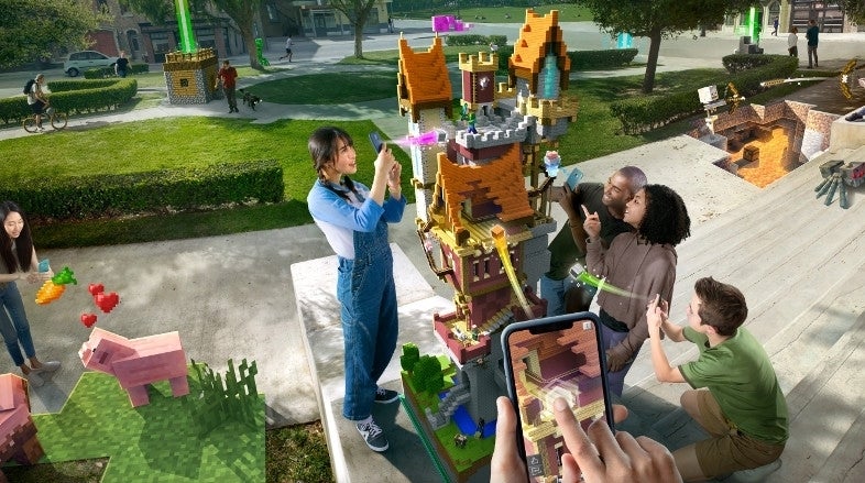 Image for Microsoft demos first gameplay of augmented reality mobile game Minecraft Earth