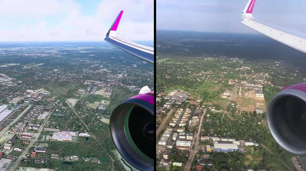 Obrazki dla Microsoft Flight Simulator kontra rzeczywistość - lądowanie samolotu w Warszawie