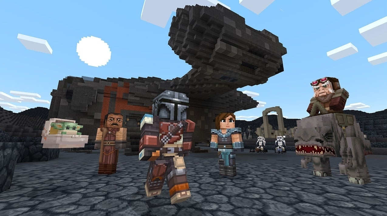 Immagine di Minecraft incontra Star Wars in un DLC che aggiunge The Mandalorian, Baby Yoda e non solo