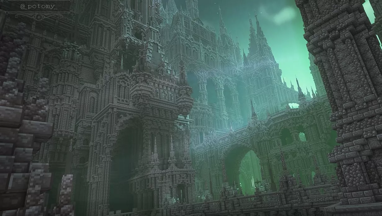 Immagine di Bloodborne ricreato in Minecraft è davvero maestoso
