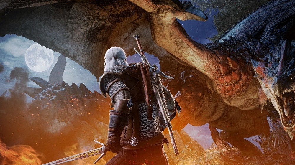 Obrazki dla Wiedźmin Geralt w maju pojawi się w Monster Hunter World na PC