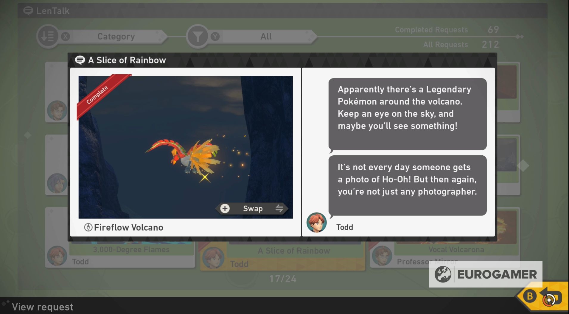New Pokémon Snap  HoOhs location A Slice of the Rainbow request and how to take a four star HoOh photo explained