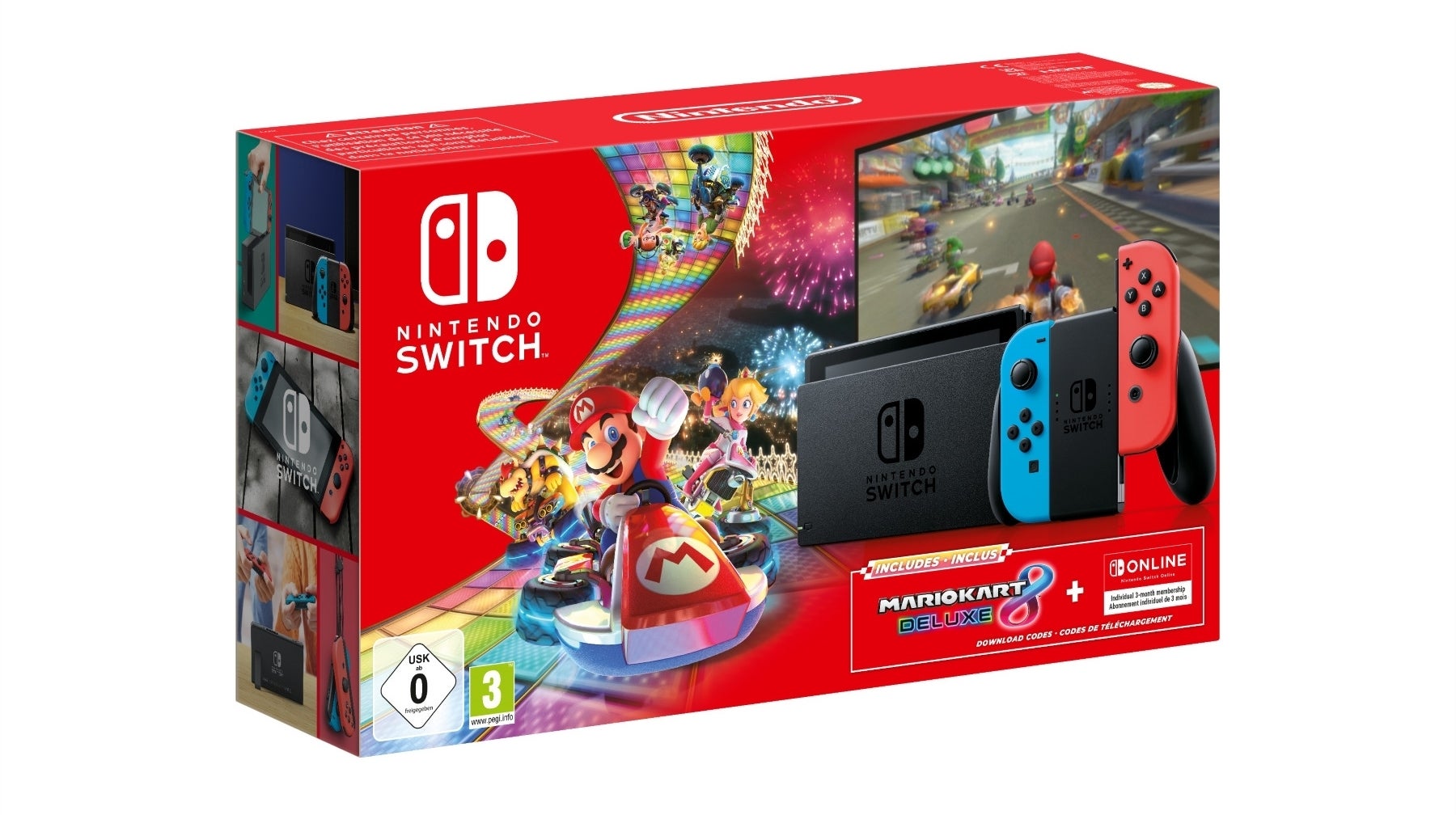 Immagine di Black Friday: Switch + Mario Kart 8 Deluxe + abbonamento di 3 mesi a Nintendo Switch Online in offerta limitata