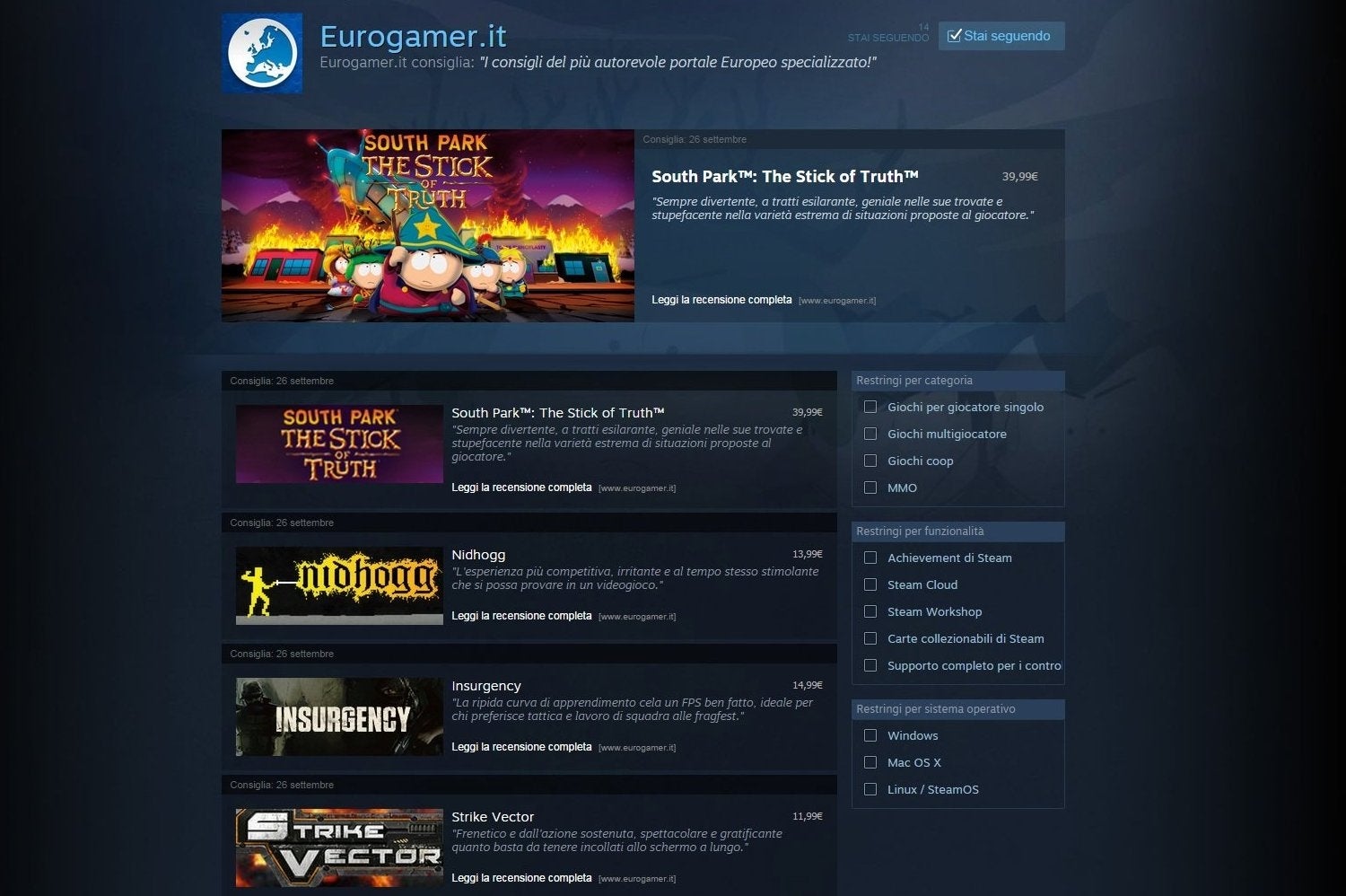 Immagine di Eurogamer.it da oggi è anche tra i Curatori di Steam!
