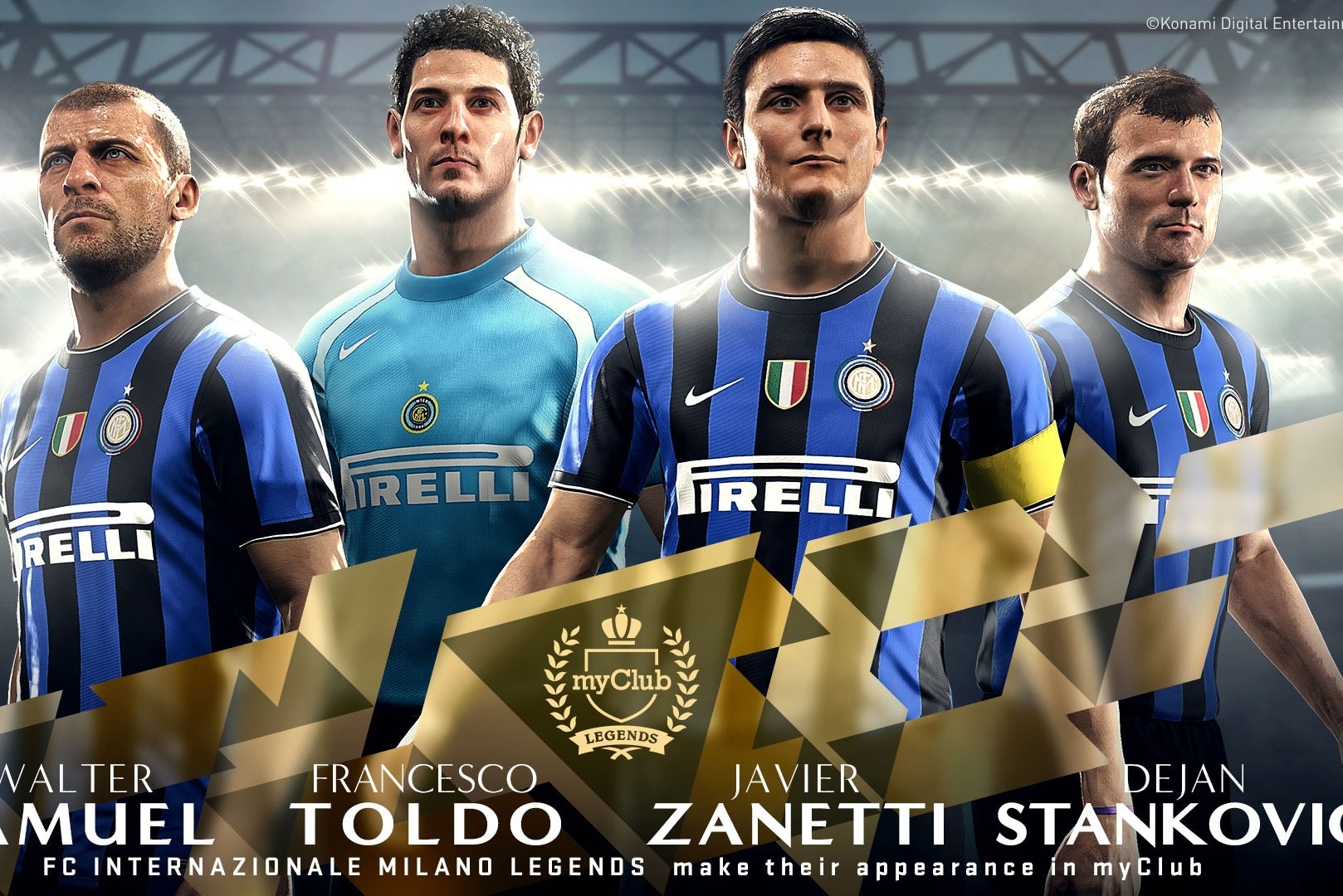 Immagine di L'universo di Pro Evolution Soccer dà il benvenuto alle leggende di Inter e Milan