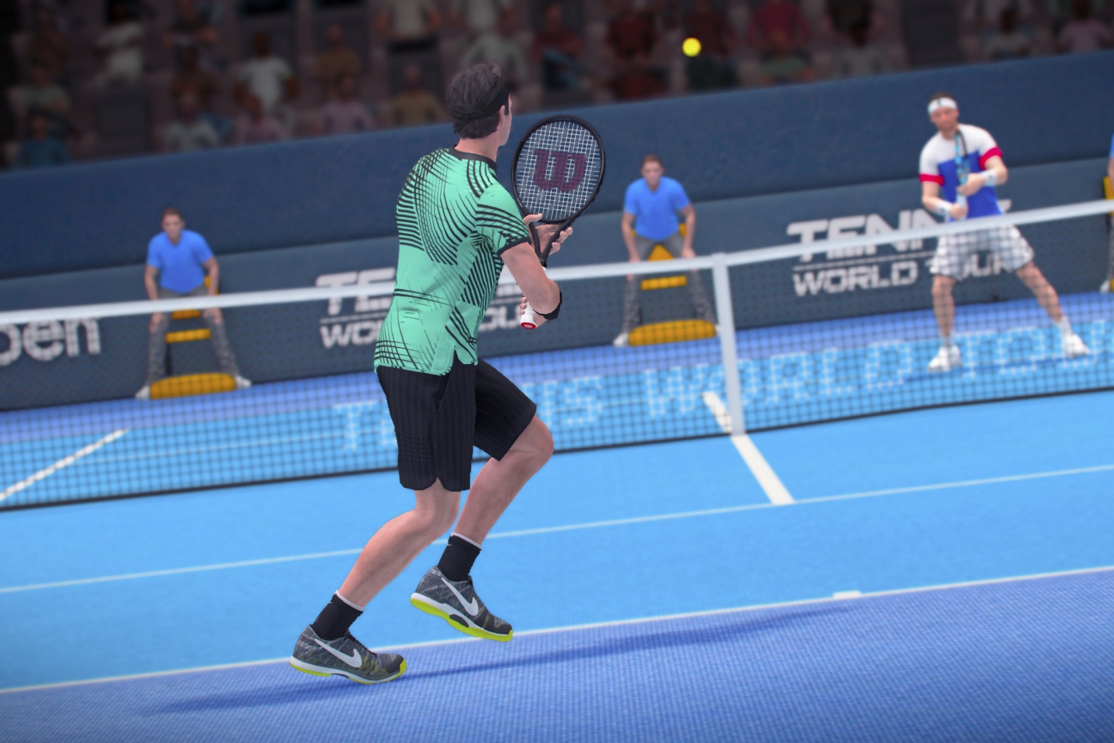 Immagine di Tennis World Tour: un nuovo video di gameplay mostra un incontro tra Federer e Monfils