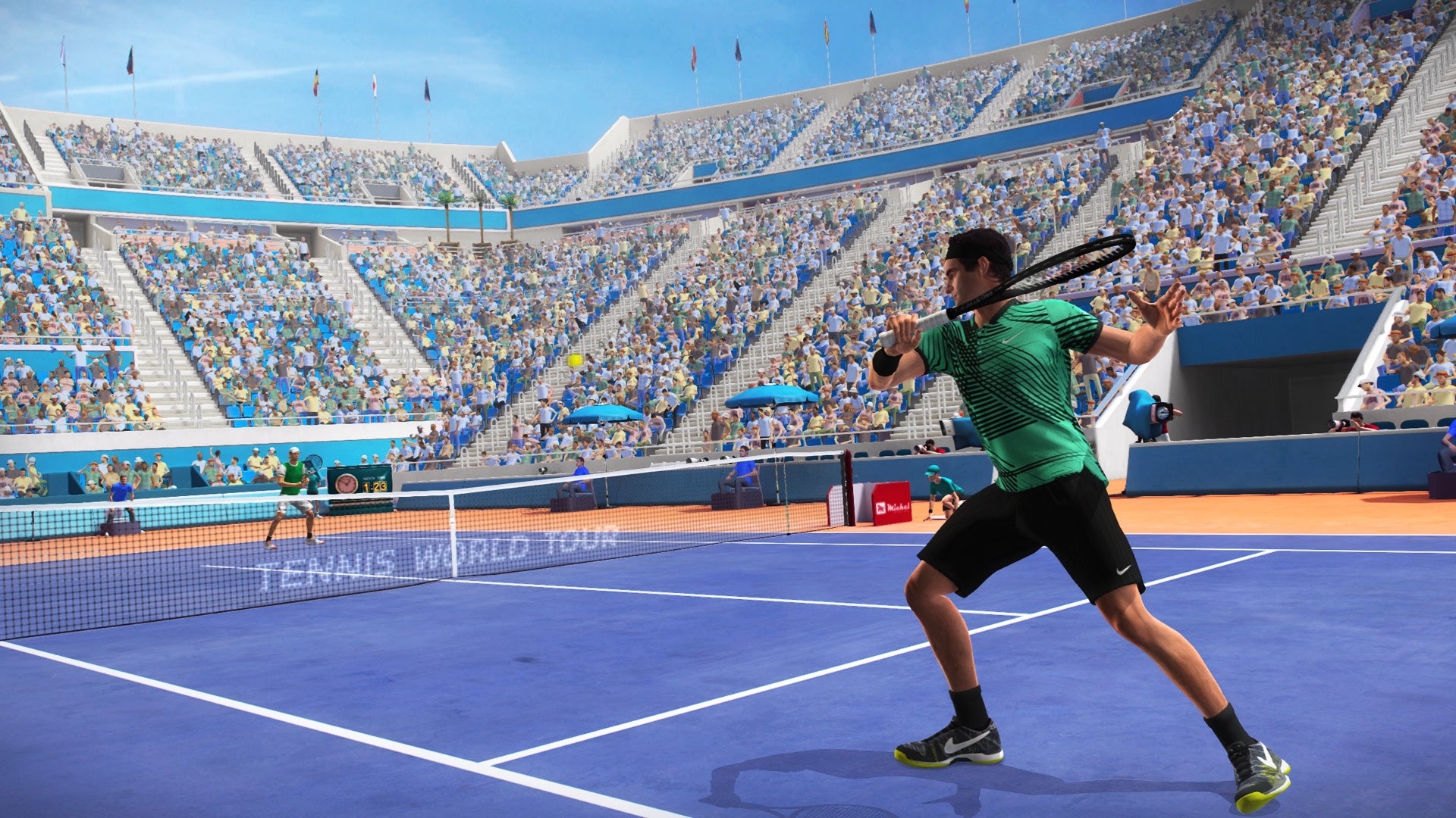 Immagine di Un nuovo video gameplay di Tennis World Tour mostra un match tra John McEnroe e Andre Agassi
