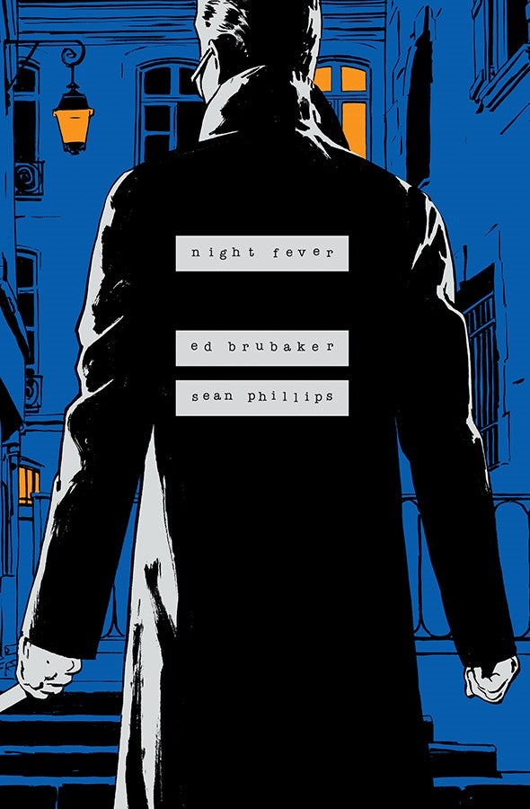 image of Night Fever cover, featuring the back of a man wearing glasses