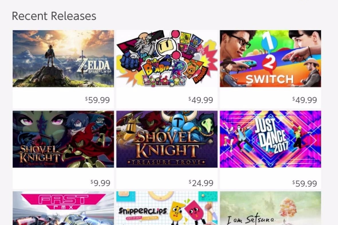Lav en seng Begrænsning Thicken Nintendo Switch eShop games and prices revealed | Eurogamer.net