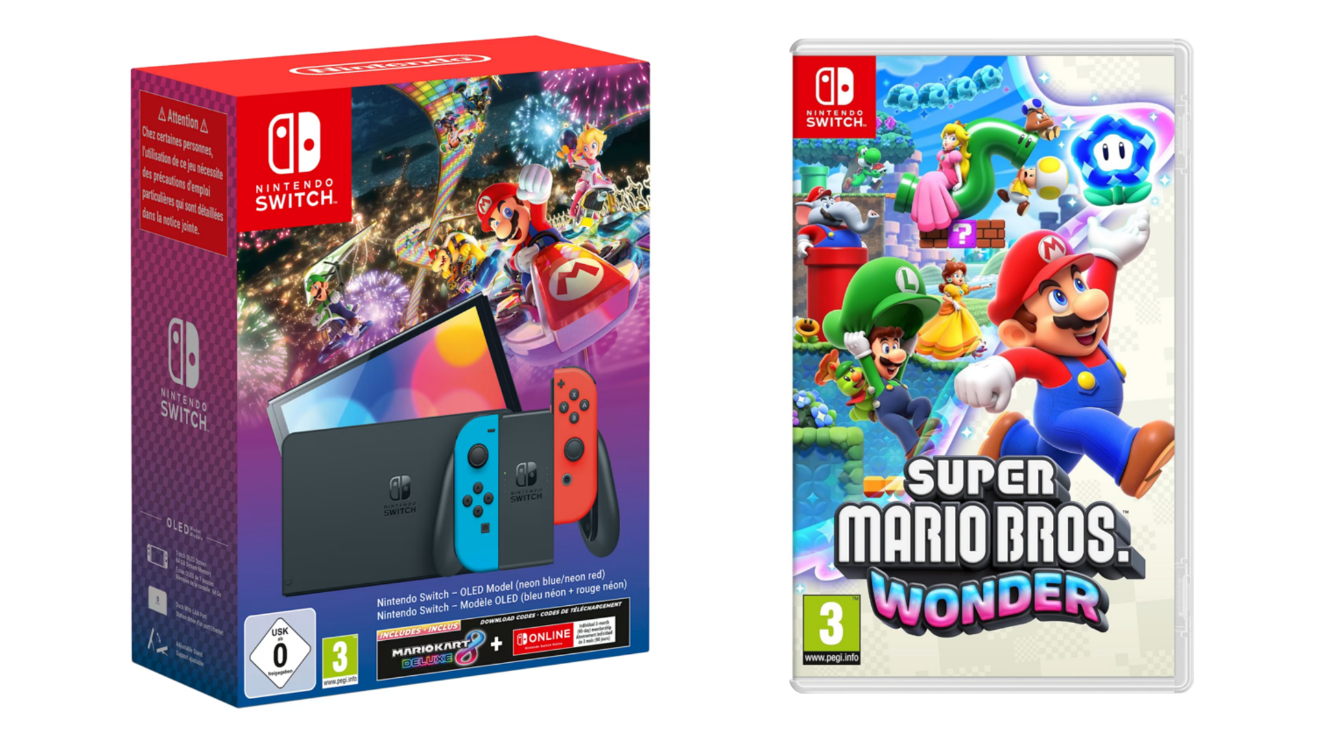 Nintendo Switch OLED Mario Red Edition & Super Mario Wonder or Mario Kart 8