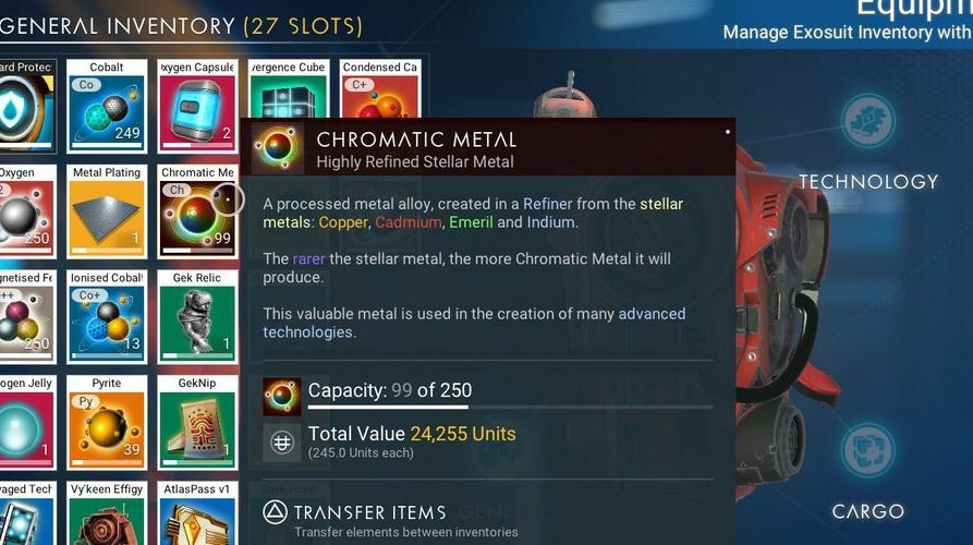 No Man's Sky Chromatic Metal recipe how to get Chromatic Metal easily