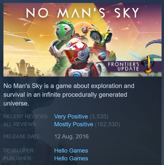 After five years  No Man s Sky has finally hit  mostly positive  reviews on Steam - 74