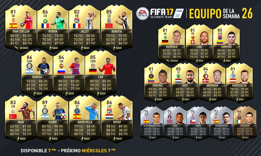 Imagen para Nuevo equipo de la semana en FIFA 17 Ultimate Team