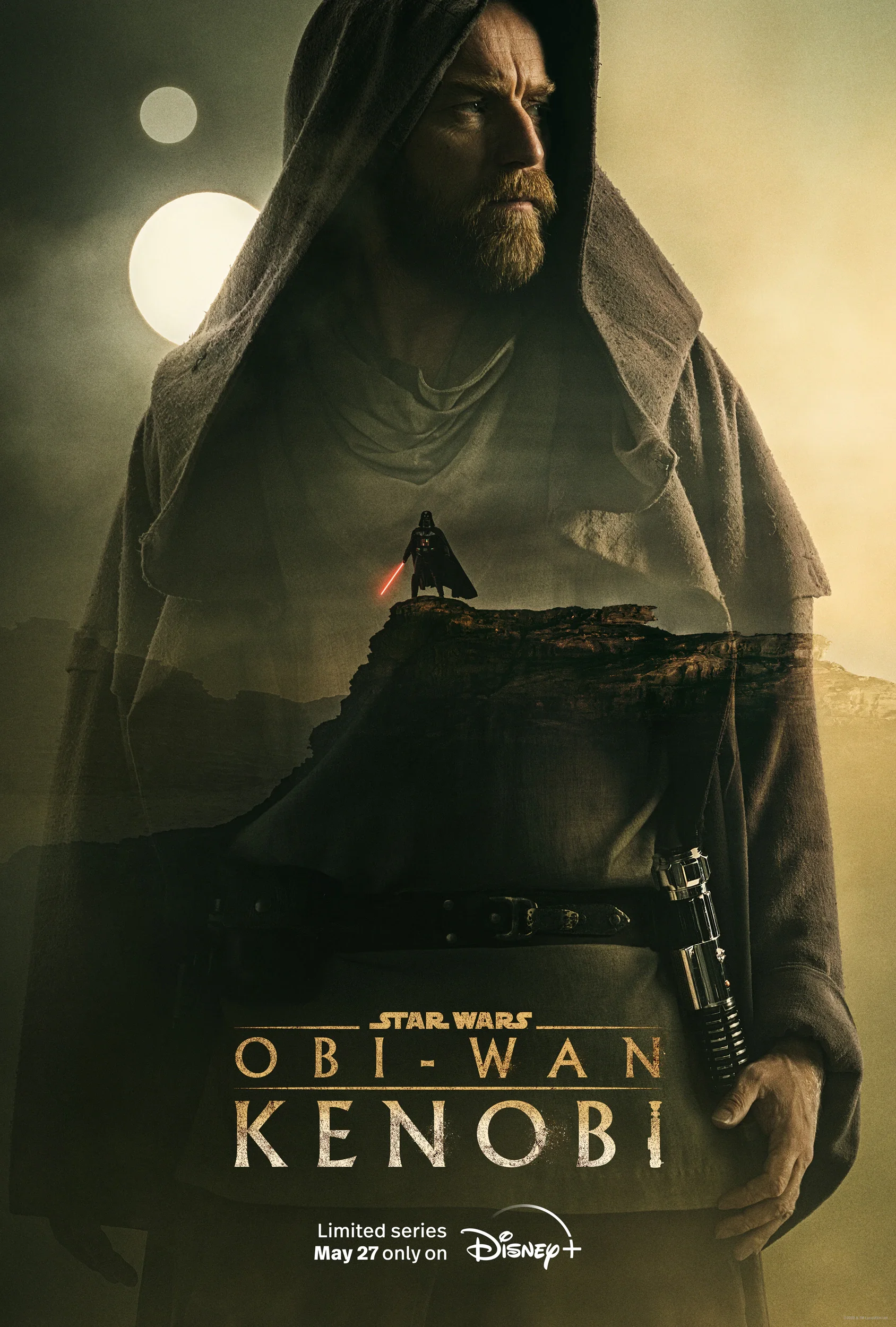 Poster for Obi-Wan Kenobi television series featuring a hooded Obi-Wan Kenobi