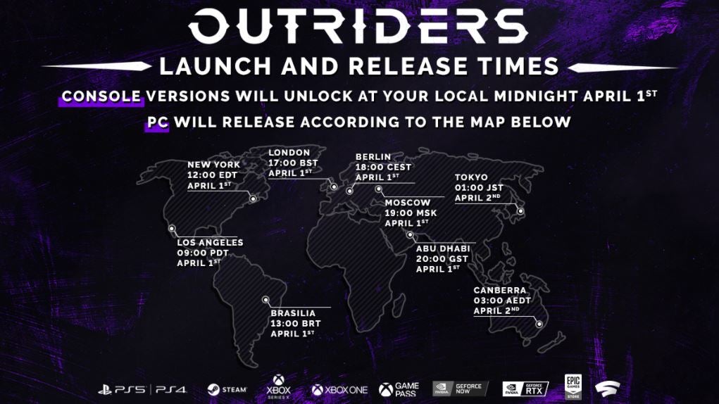 Outriders release time for PC  PlayStation and Xbox in BST  CEST  EDT and PDT explained - 88