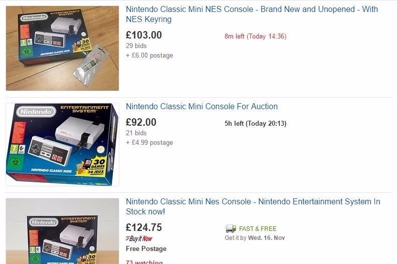 Image for People are selling the out of stock NES Mini with a huge markup