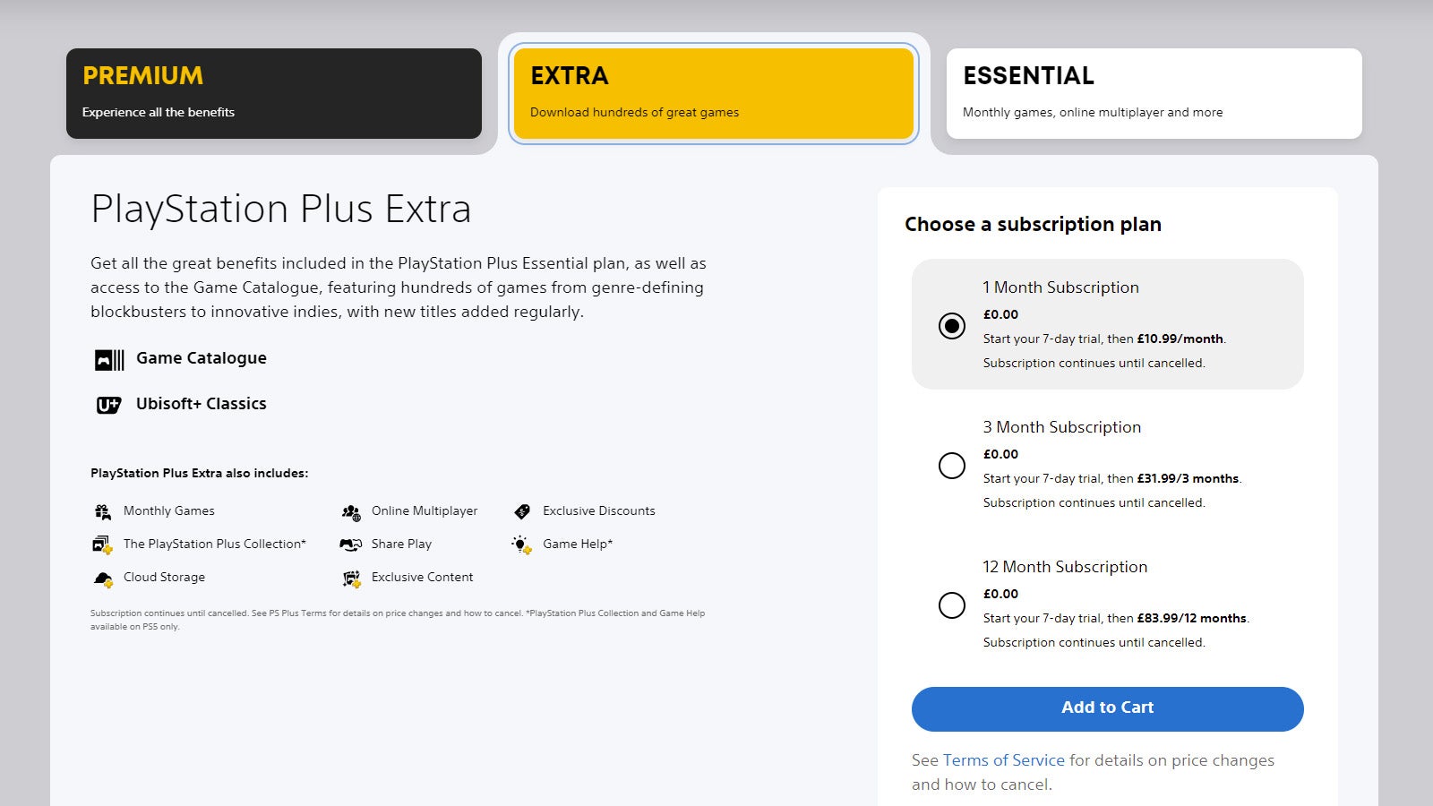 PlayStation Plus Extra now begins with a free trial.