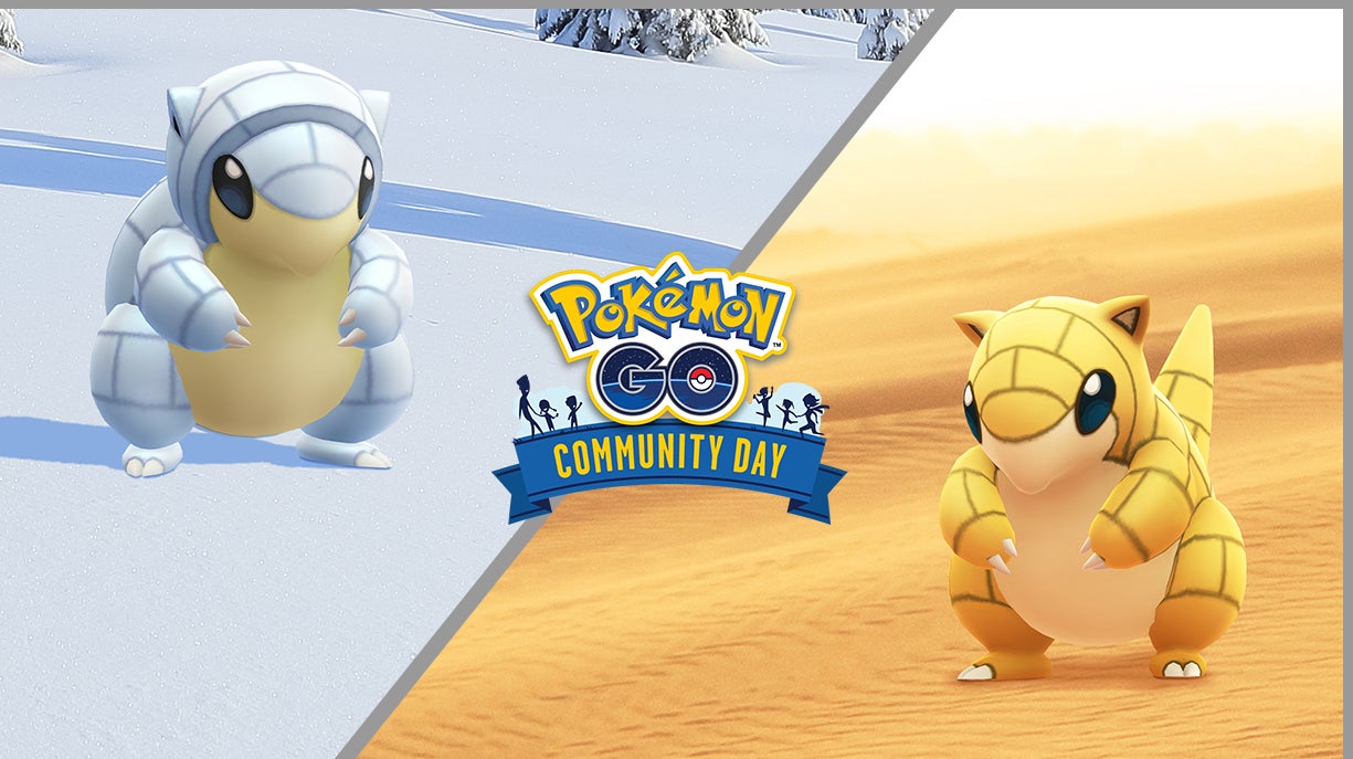 Imagem para Pokémon Go - Dia Comunitário de Março 2022 - Sandshrew, Sandshrew shiny, Alolan Sandshrew