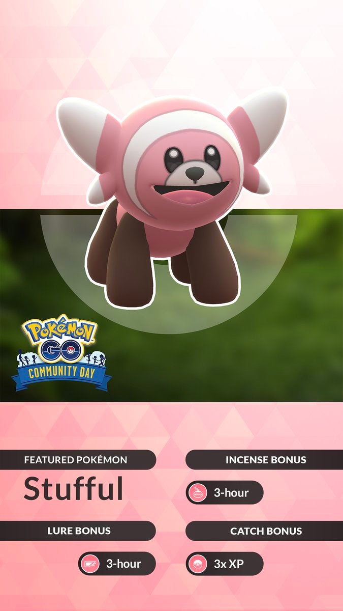 Shiny Stufful  evolution chart  100  perfect IV stats and Bewear best moveset in Pok mon Go - 55
