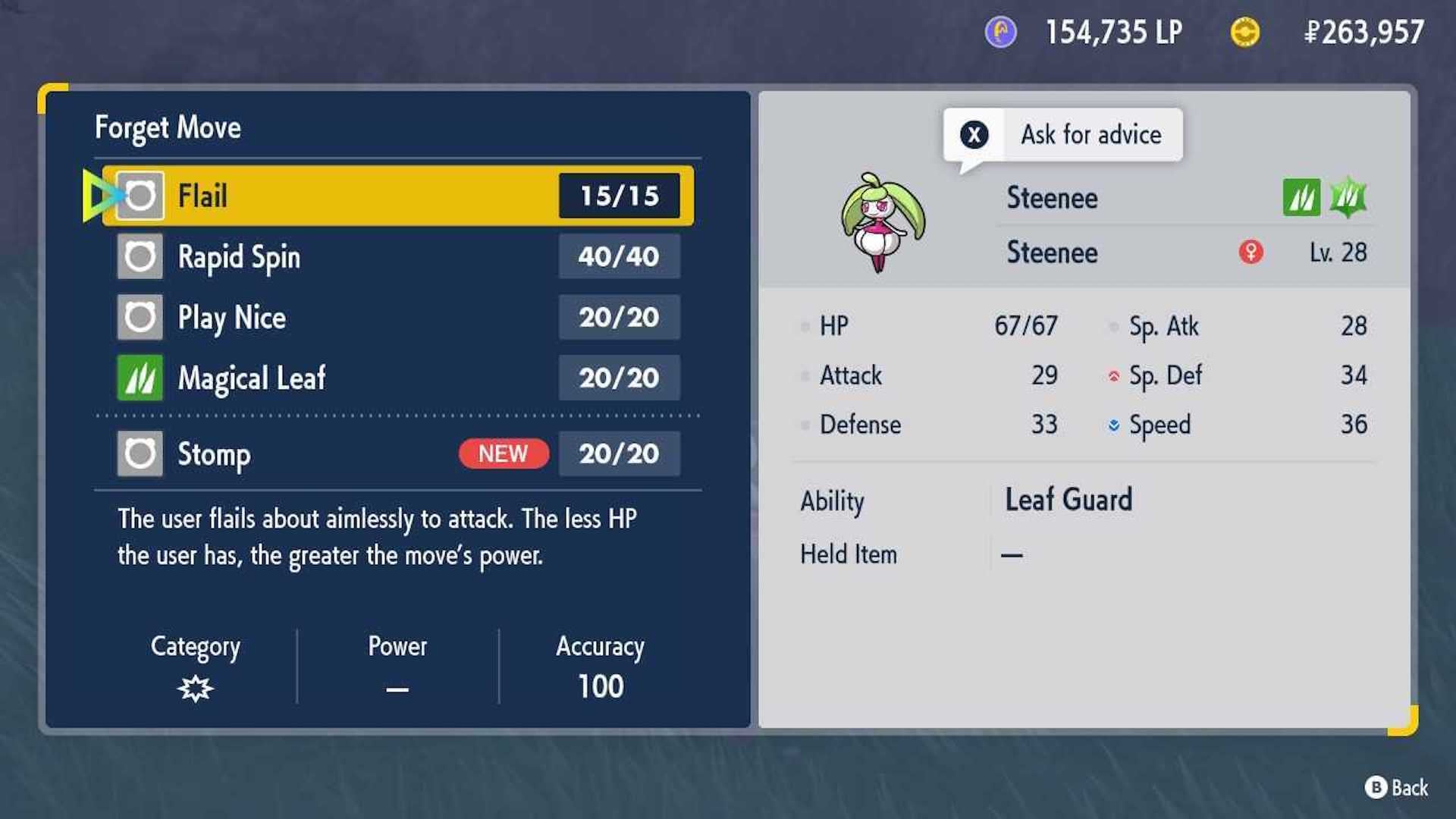 How to evolve Steenee into Tsareena in Pok mon Scarlet and Violet - 68