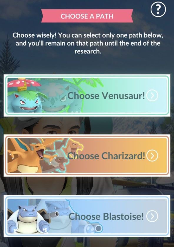 Pok mon Go A Mega Moment research steps  best Choose Path choice and rewards - 35