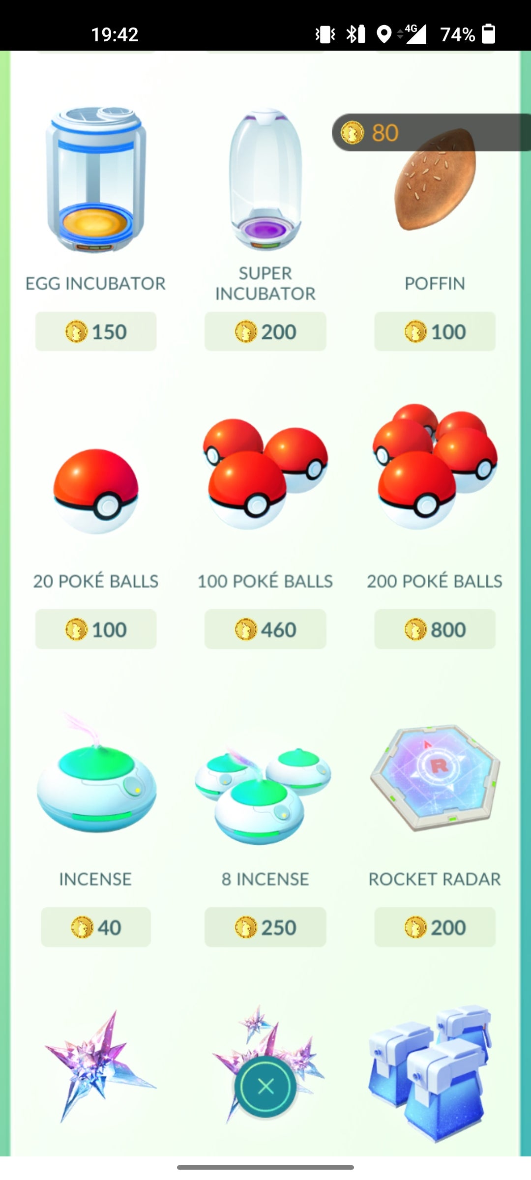 Pokémon Go Pokéballs in the store