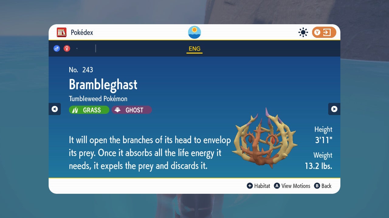 How to evolve Bramblin into Brambleghast in Pok mon Scarlet and Violet - 66