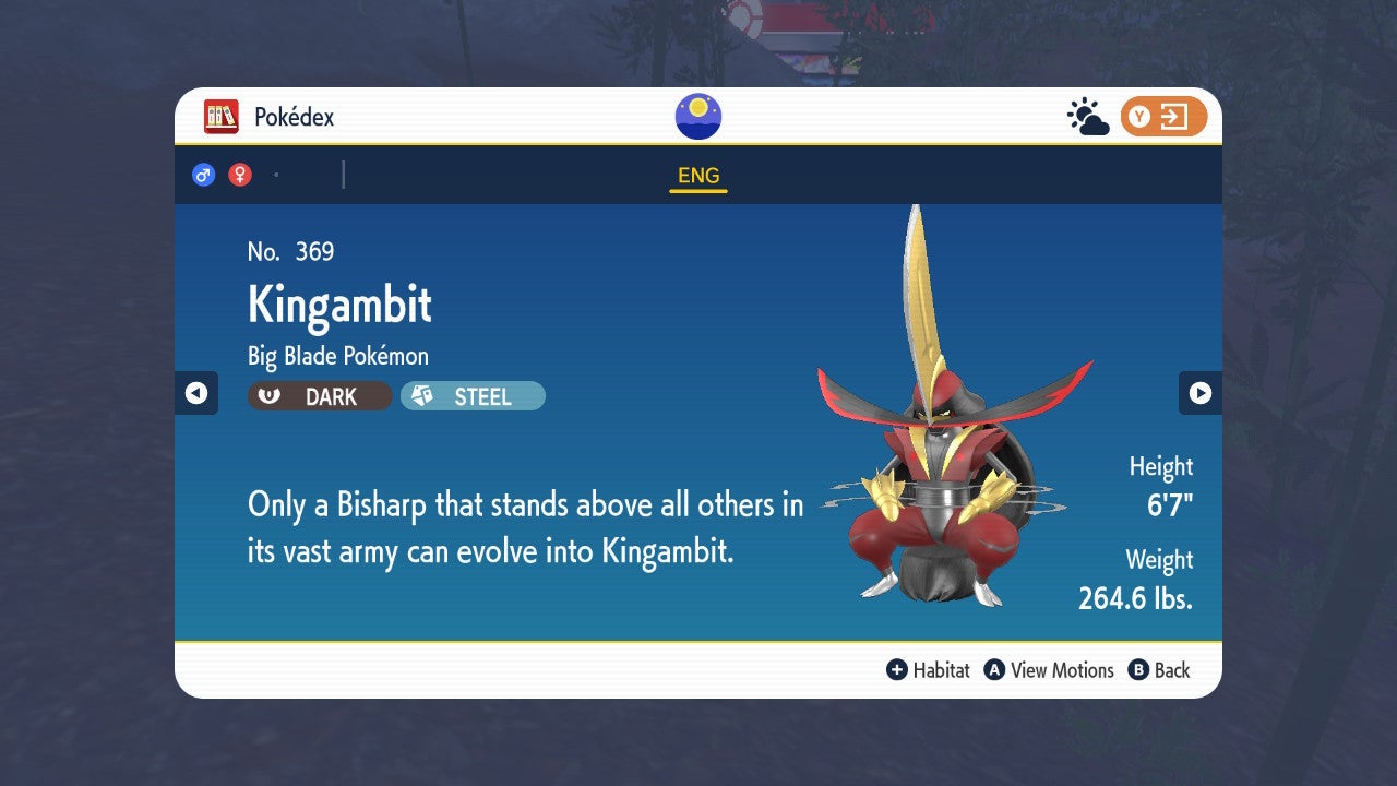 How to evolve Bisharp into Kingambit in Pok mon Scarlet and Violet - 87