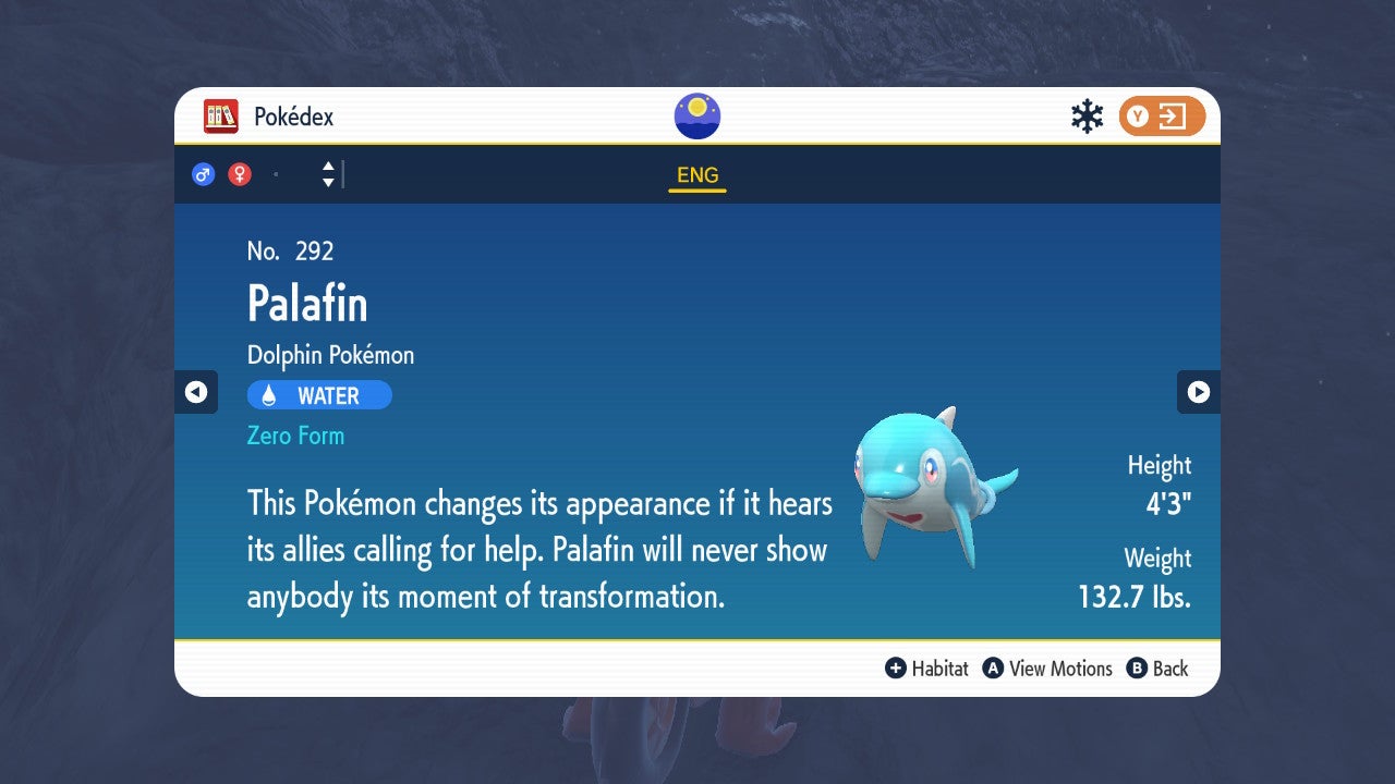 How to evolve Finizen into Palafin in Pok mon Scarlet and Violet - 65