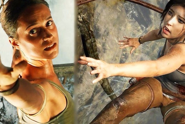 Image for Porovnání té samé scény z filmu a hry Tomb Raider