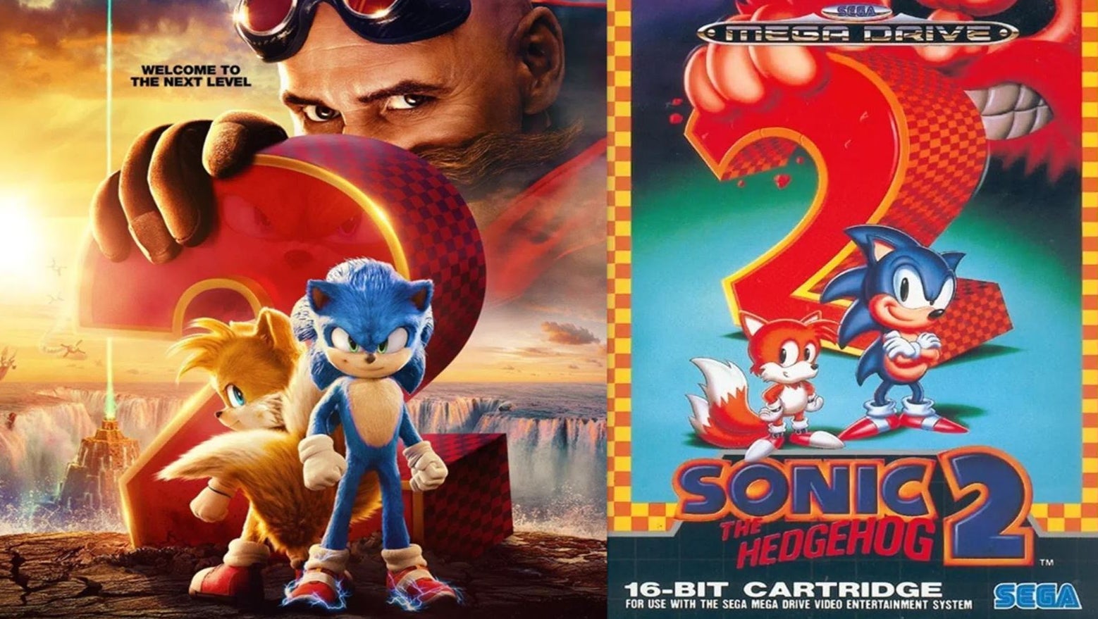 Imagem para Novo poster de Sonic the Hedgehog 2 homenageia a box art de Sonic 2 na Sega Genesis
