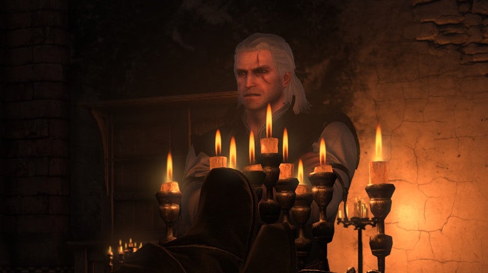 Obrazki dla Pożegnanie Białego Wilka - porównanie grafiki z wczesnego i obecnego stanu prac nad modem o ślubie Geralta