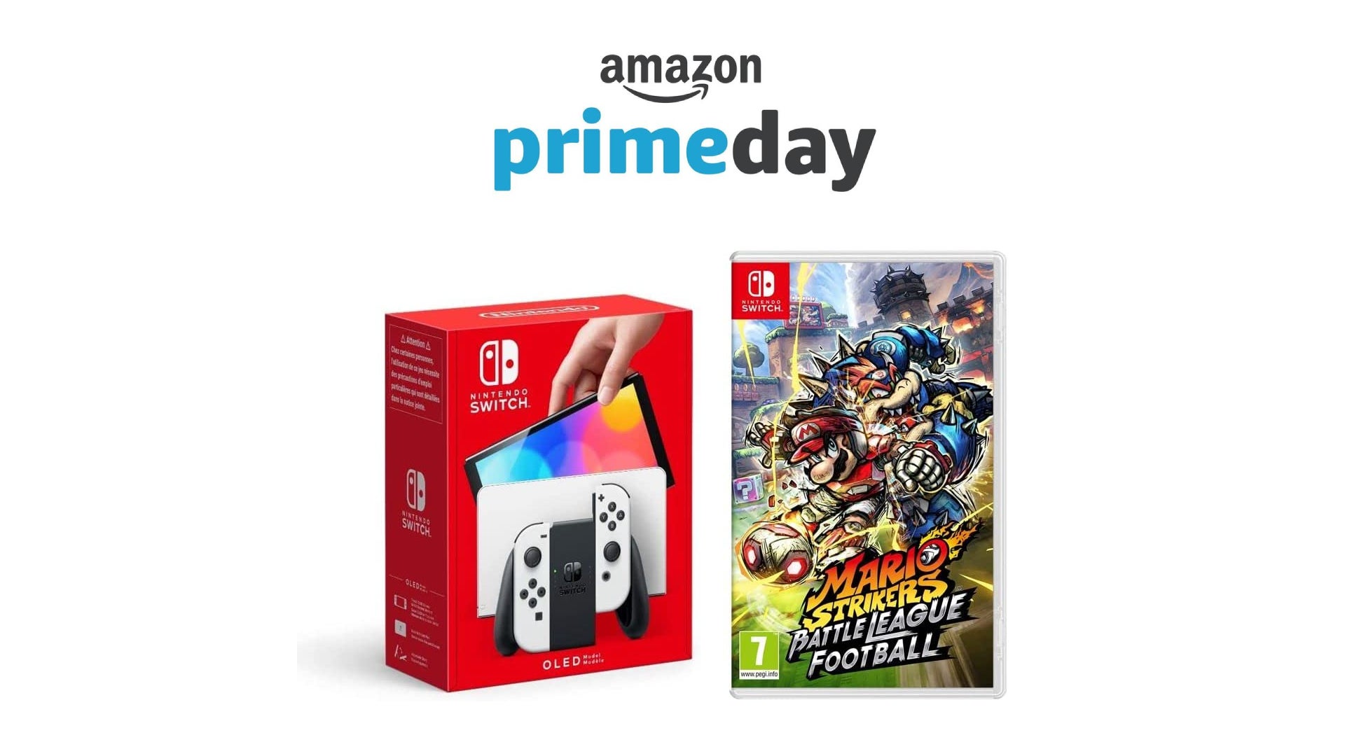This Prime Day Nintendo Switch OLED bundle with Mario Strikers Battle