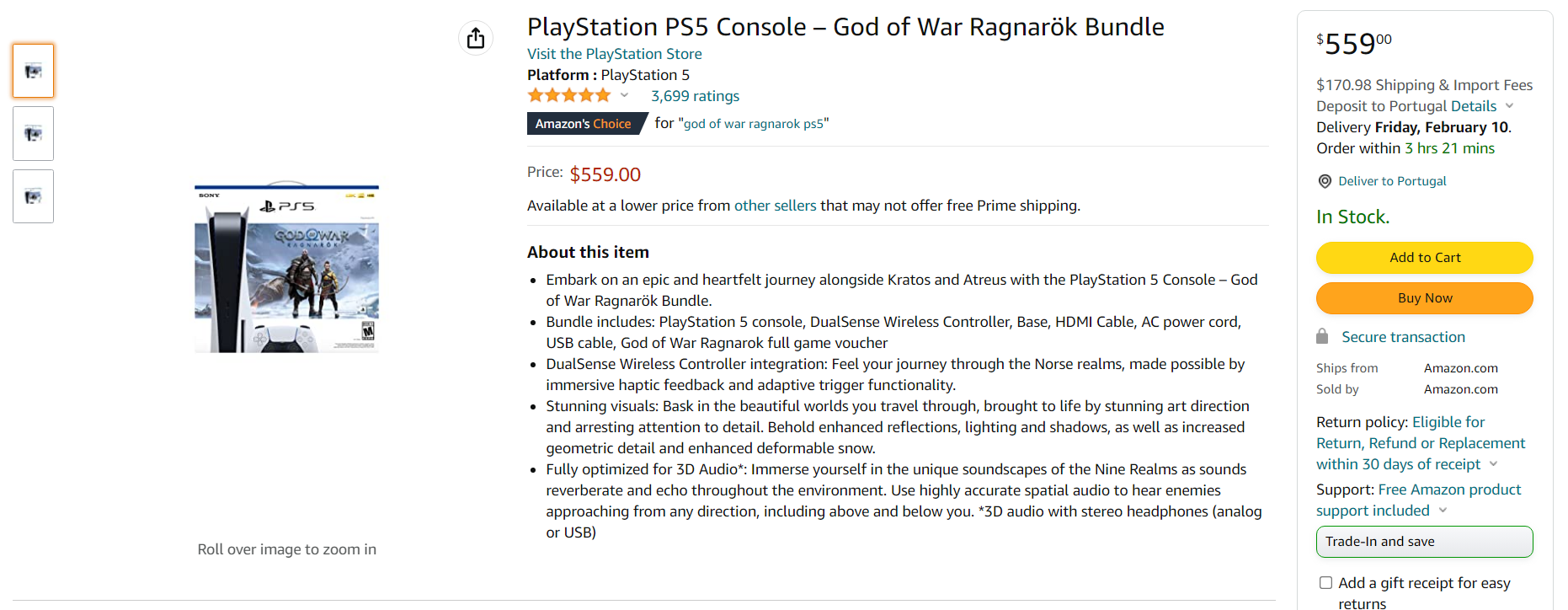 Imagem para Pela primeira vez em 2 anos, a PS5 está disponível na Amazon sem lista de espera