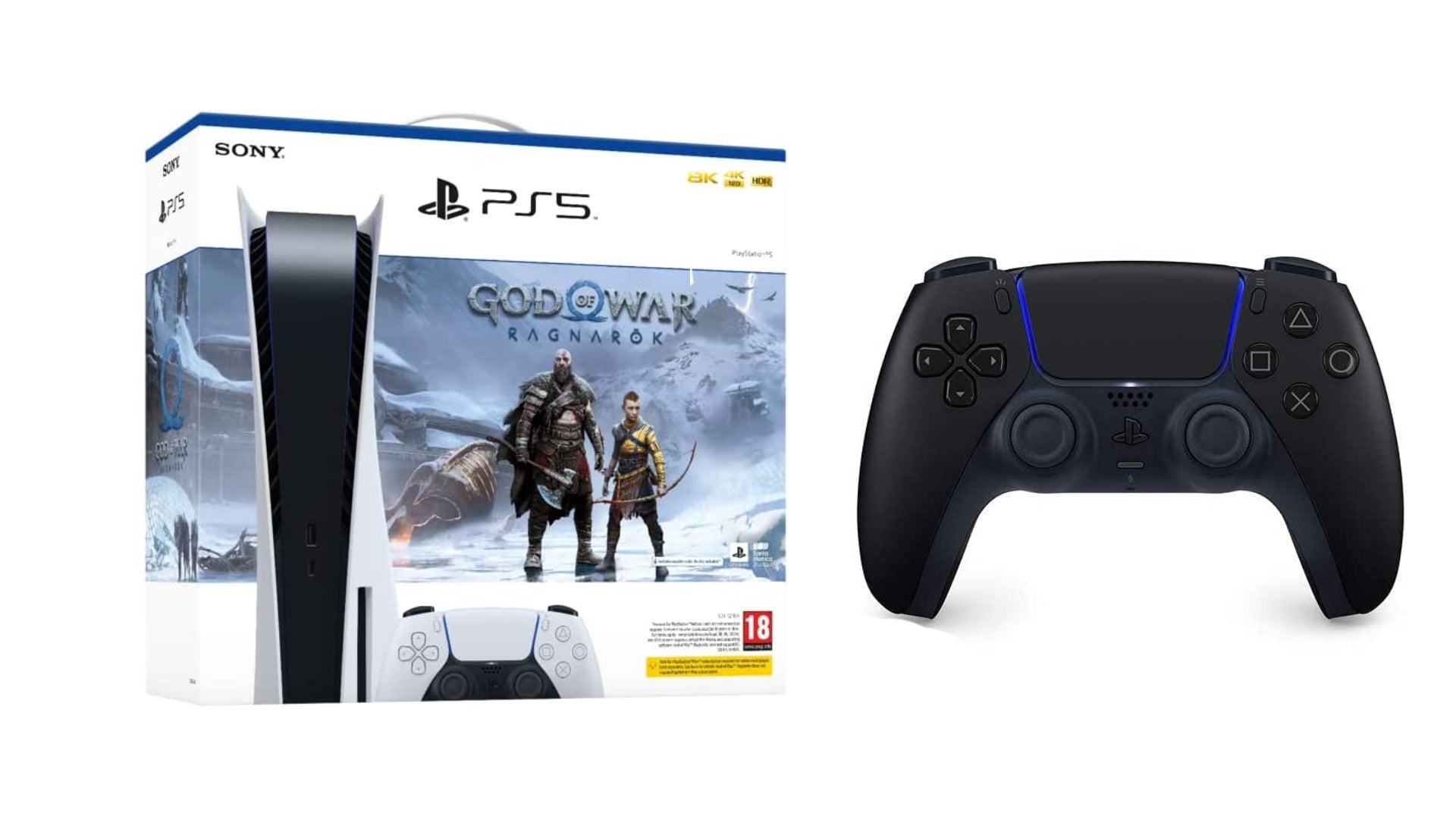 Image for Get the PS5 Disc Console + God of War Ragnarok bundle with a free controller for £540