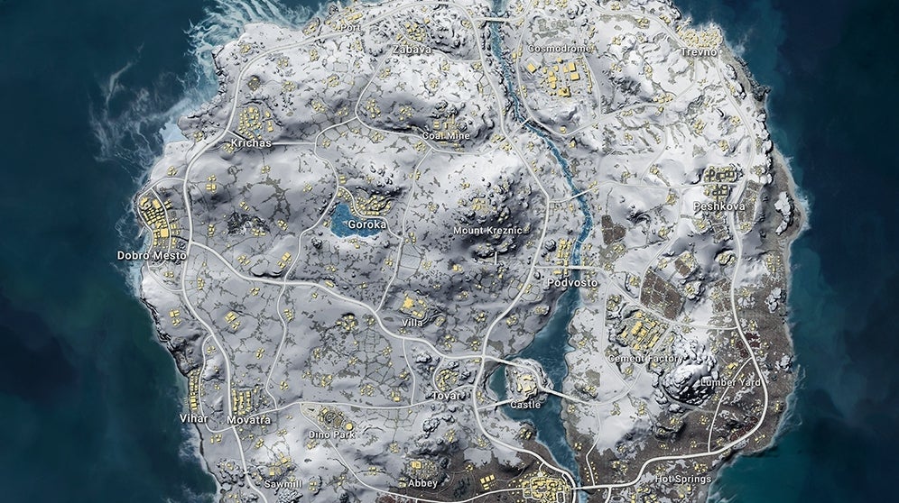 Image for PUBG Vikendi map: vehicles, size, best start locations and snow map strategies