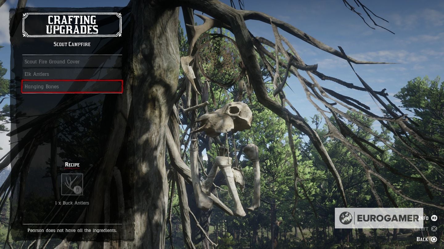 Red Dead Redemption 2 camp upgrades list  how to get Leather Working Tools - 91