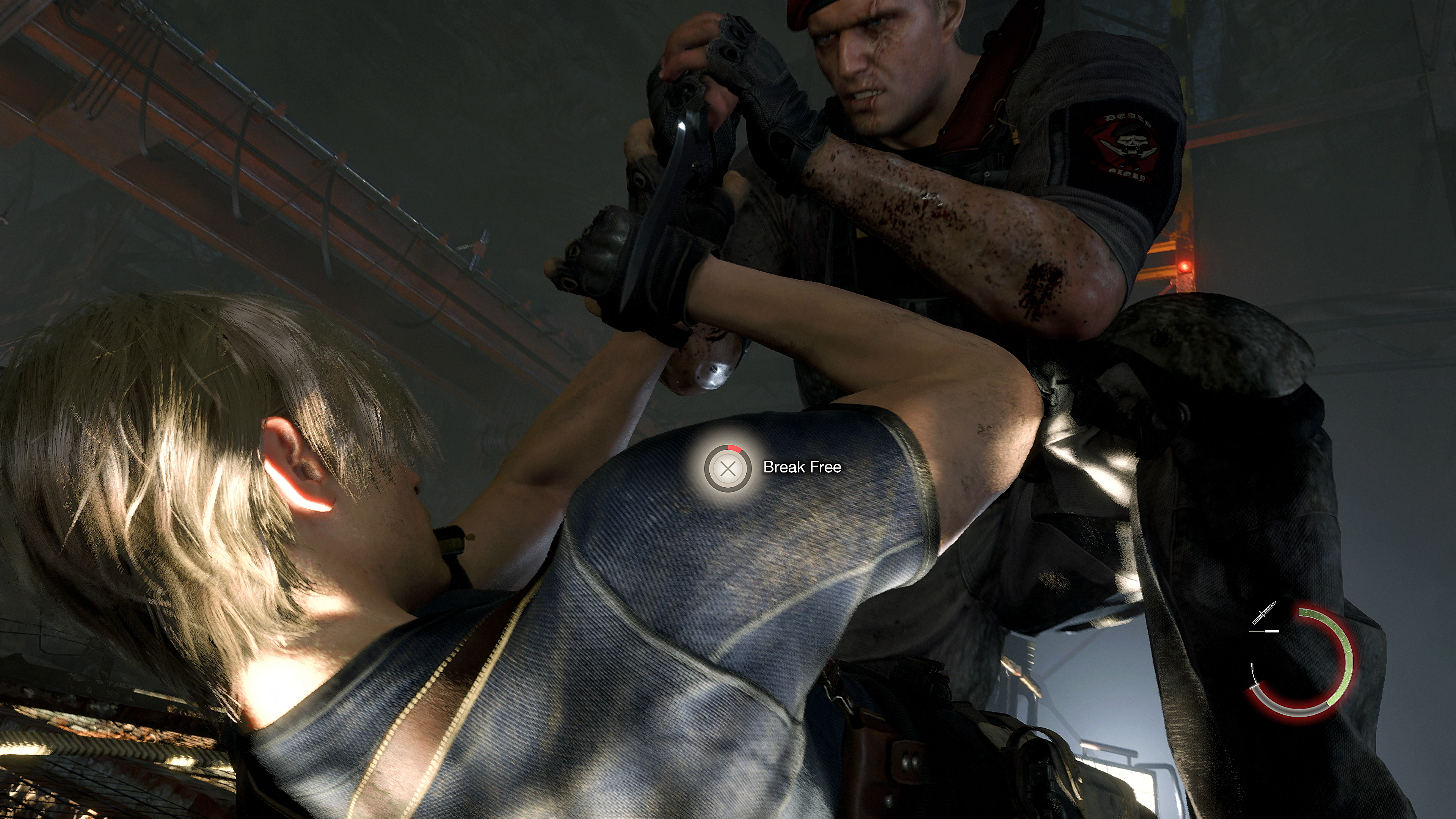 Resident Evil 4 remake review - Leon in a quick time event