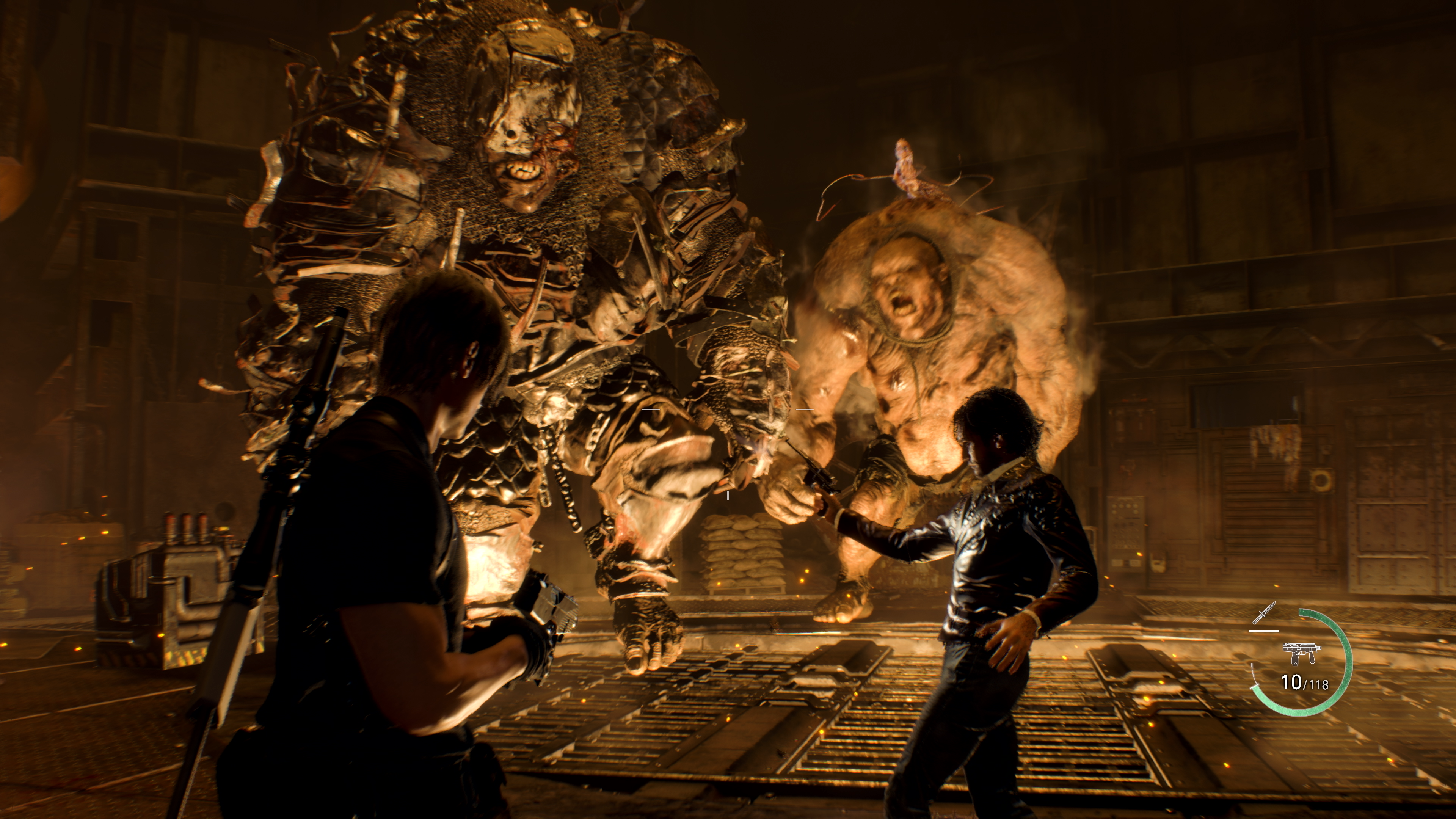 Ulasan remake Resident Evil 4 - Leon dalam pertempuran dengan dua musuh raksasa raksasa