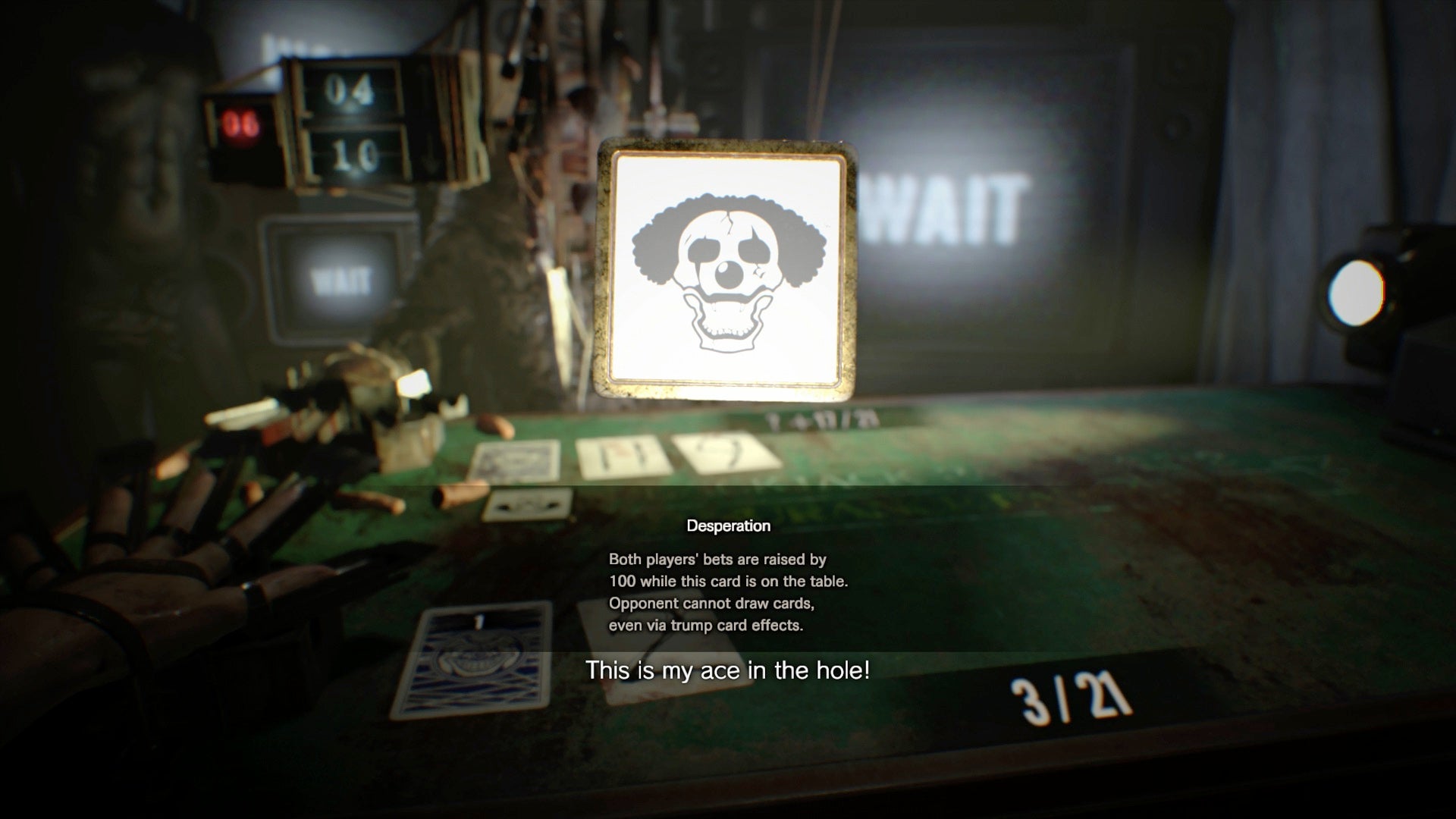 Resident Evil 7 21 DLC  How to win Blackjack  beat Desperation in the final round  Survival rewards - 24