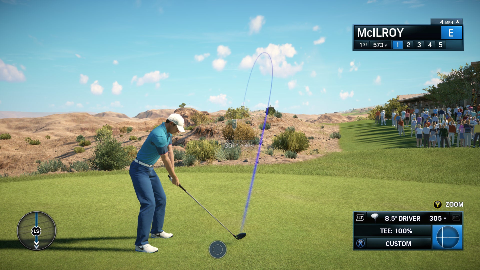 Rory McIlroy PGA Tour screenshot shows McIlroy ready to drive a ball