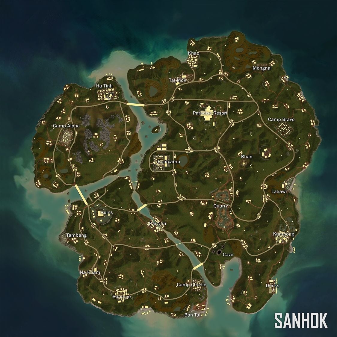 PUBG Sanhok map  vehicles  size  and the best Sanhok start locations and 4x4 map strategies - 26